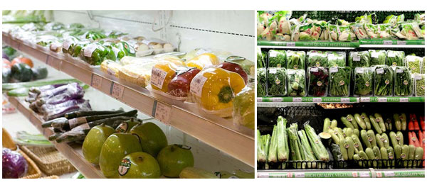 蔬菜瓜果生鲜保鲜膜包装机-生鲜蔬果保鲜膜自动包装机